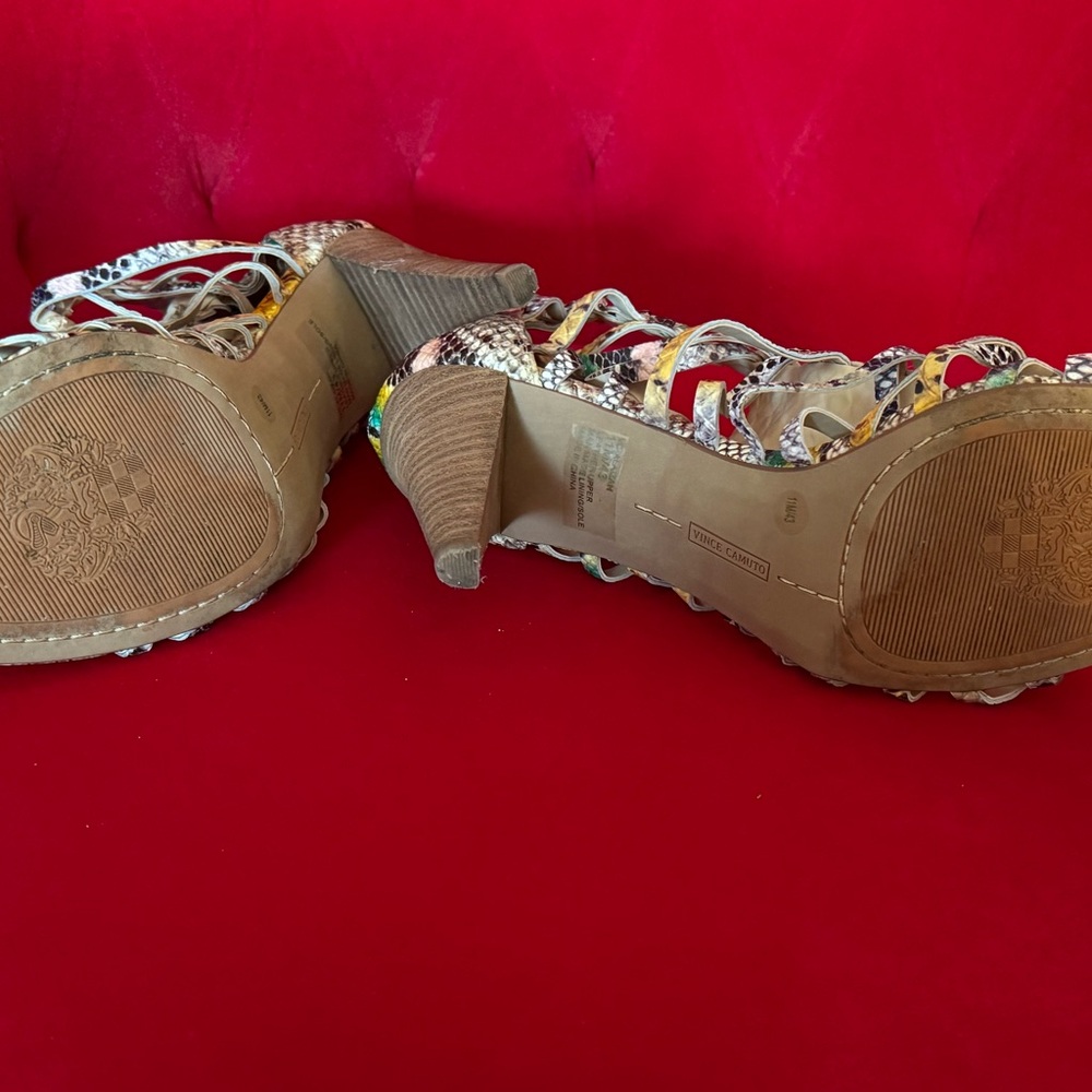 Vince Camuto Reptile Print Multi Colored Sandals - image 4